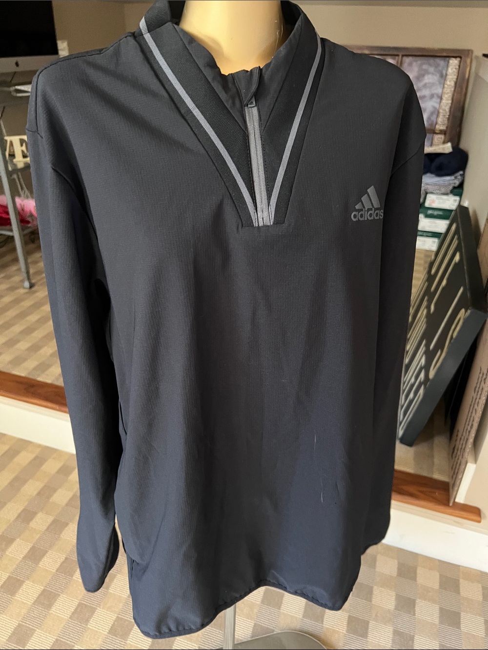 Adidas Men’s Black Quarter-Zip Pullover